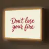 Don't lose your fire - Rood - Wit - Minimalistisch Light Box met batterij (Wandlamp) middel -z3d_website