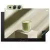 Matcha - Glas - Groen - Minimalistisch Inductie beschemer met haakjes klein -3d
