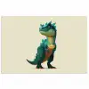 Stekels - Dino - Blauw - Gespierd poster papier klein -3d
