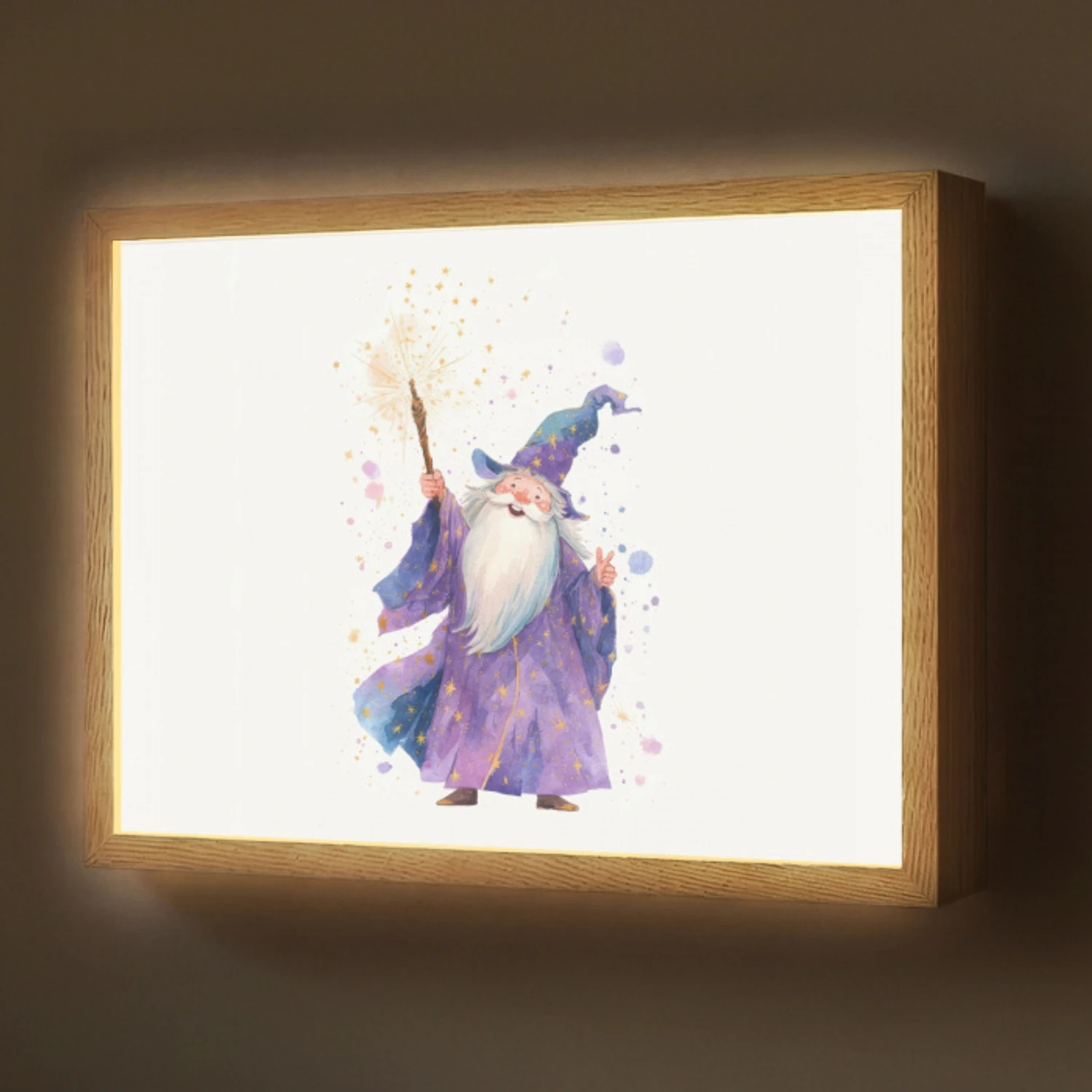 Tovenaar - Magie - Paars Light Box met batterij (Wandlamp) middel -z3d_website