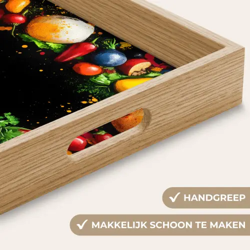 Groente - Graffiti - Kleurrijk - Koken - Abstract Dienblad Rechthoek middel -USP_HandgreepNL