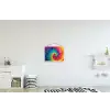 Regenboog - Tie dye - Kleurrijk - Blauw textielposter latten blank klein -kinderkamer
