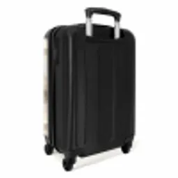 Textuur - Linnen - Beige NBS - Handbagage koffer - Volwassenen Unisex middel -achterkant