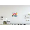Illustratie - Bloemen - Kleurrijk textielposter latten blank klein -kinderkamer