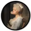 Vrouw - Barokjurk - Kauwgom Fotolijst rond zonder passe partout klein -3d