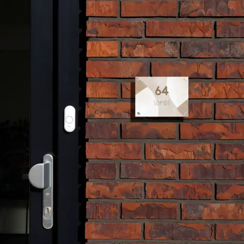 Abstract beige - Modern Naambord Rechthoek middel -sfeer1-rechthoek-S