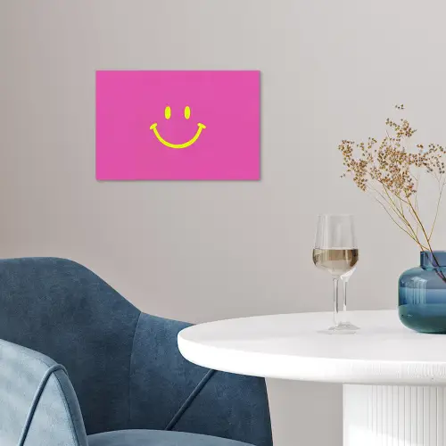 Smiley - Vrolijk - Roze poster papier klein -sfeer3