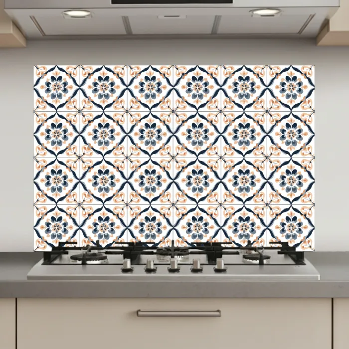 Bladvorm - Patroon - Kleurrijk keuken achterwand spatscherm klein 900 -3d_website