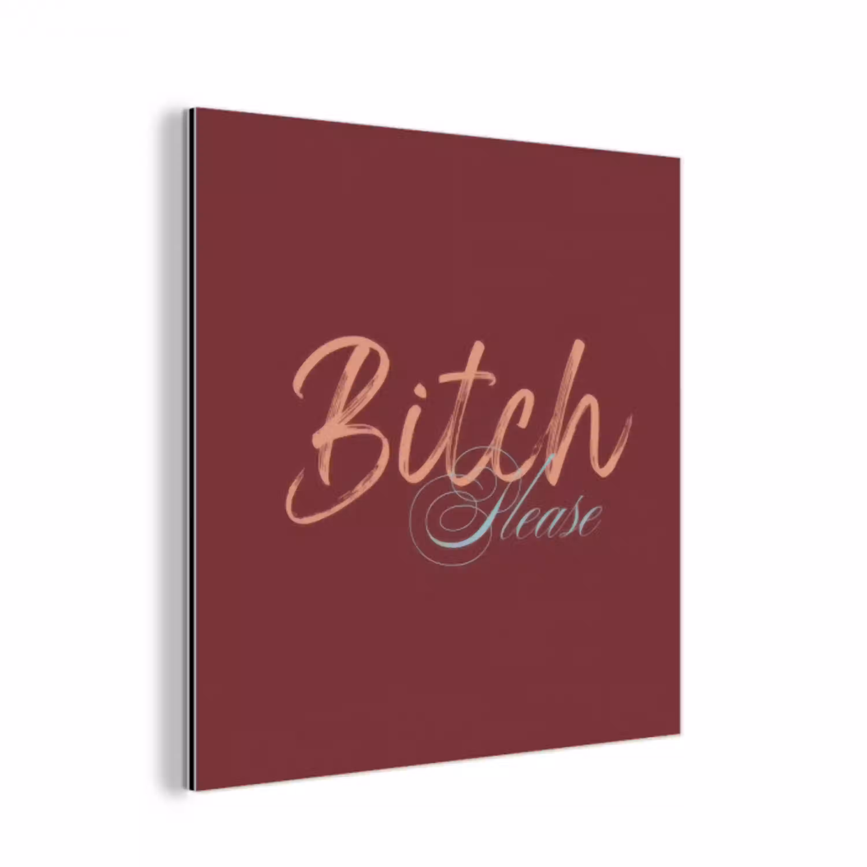 Bitch please - Rood - Blauw aluminium wit klein -3d