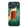 Bierglas - Schuim - Retro - Groen Telefoonhoesje iPhone 17 Pro klein -3d