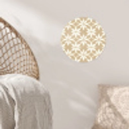 Bloemen - Patroon - Beige Wandcirkel behangsticker klein 186 -sfeer4