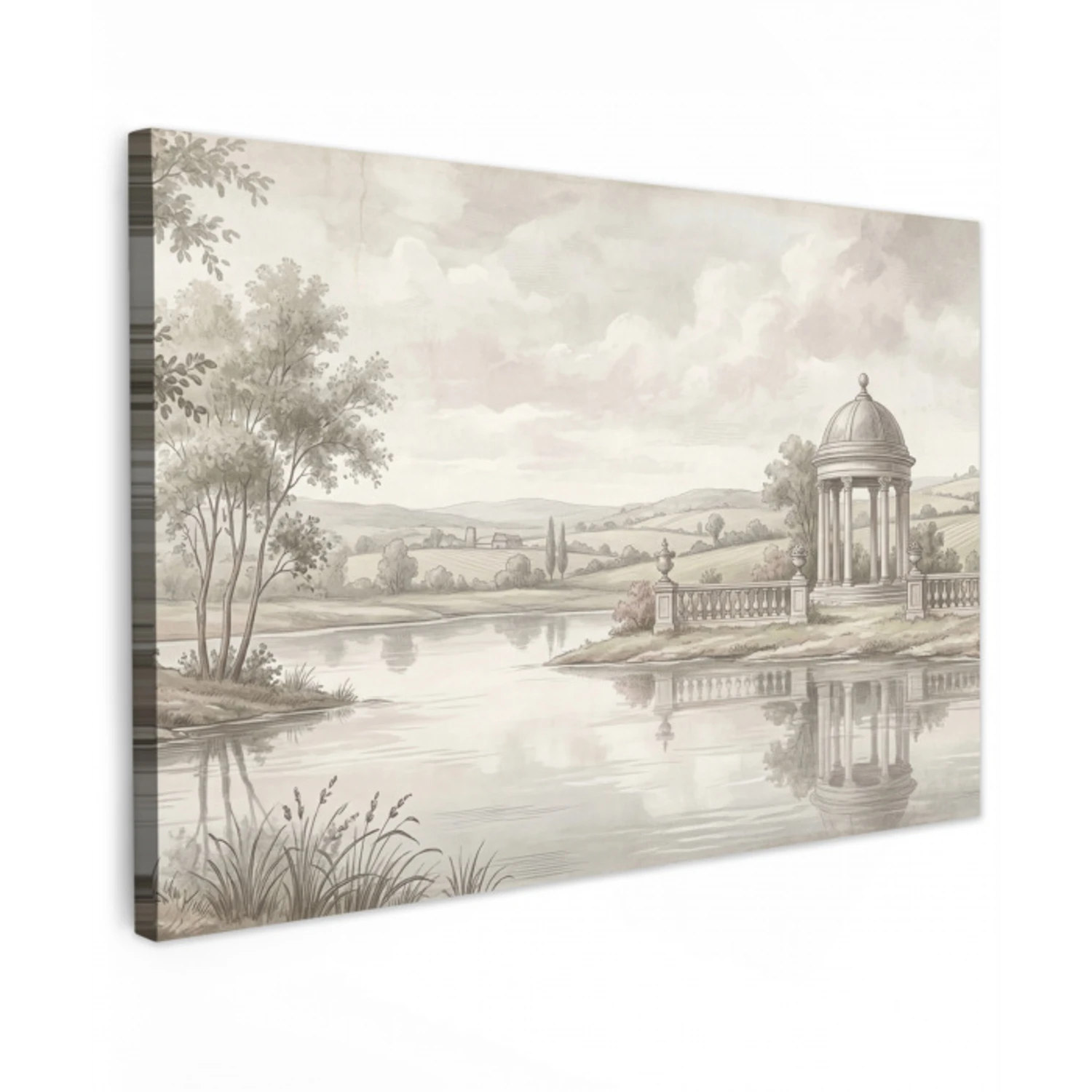 Landschap - Water - Natuur - Sepia canvas 2cm klein -z3d