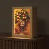 Vrouw - Citroenen - Bloesem - Geel Light Box met kabel (Tafellamp) klein -z3d_website