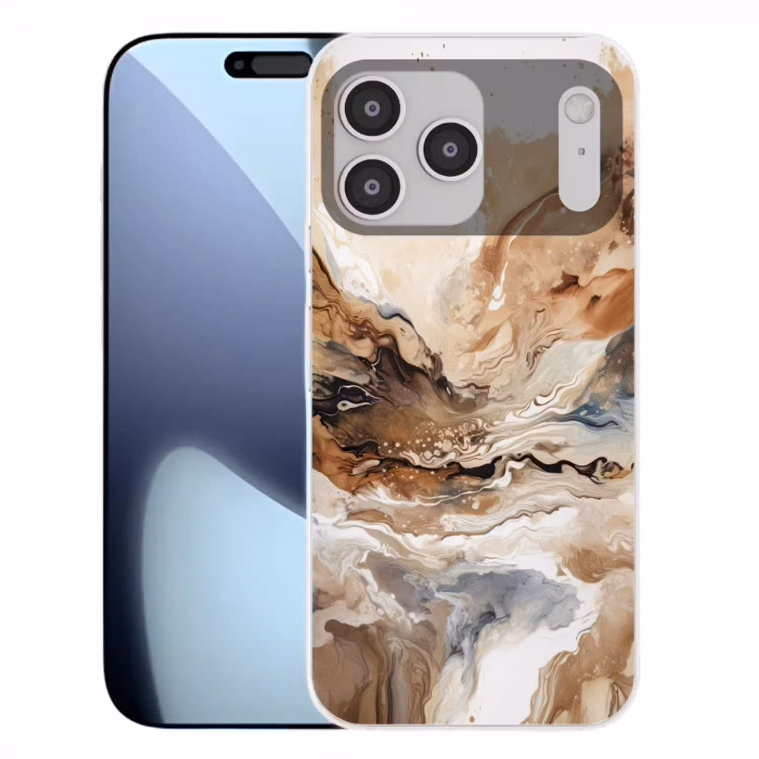 Abstract - Kunst - Verf - Beige - Modern Telefoonhoesje iPhone 17 Pro Max klein -3d