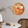 Glazen - Bloem - Oranje Wandcirkel behangsticker klein -sfeer3