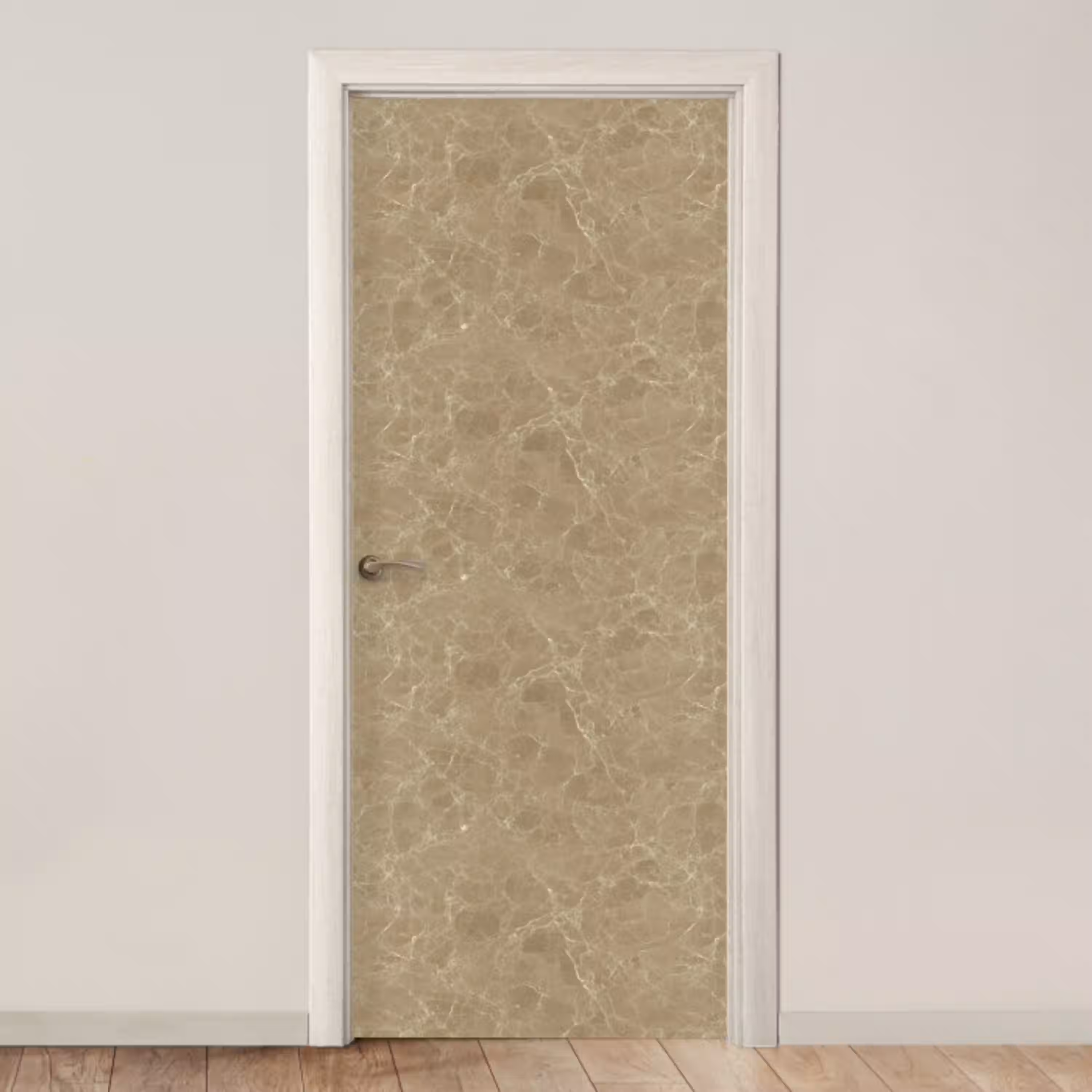 Beige - Marmer - Witte aders deurposter klein 289 -3d_beige