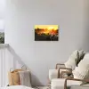 Koeien - Zonsondergang - Weiland - Dieren Tuinposter op houten frame 2 cm dik klein -sfeer1