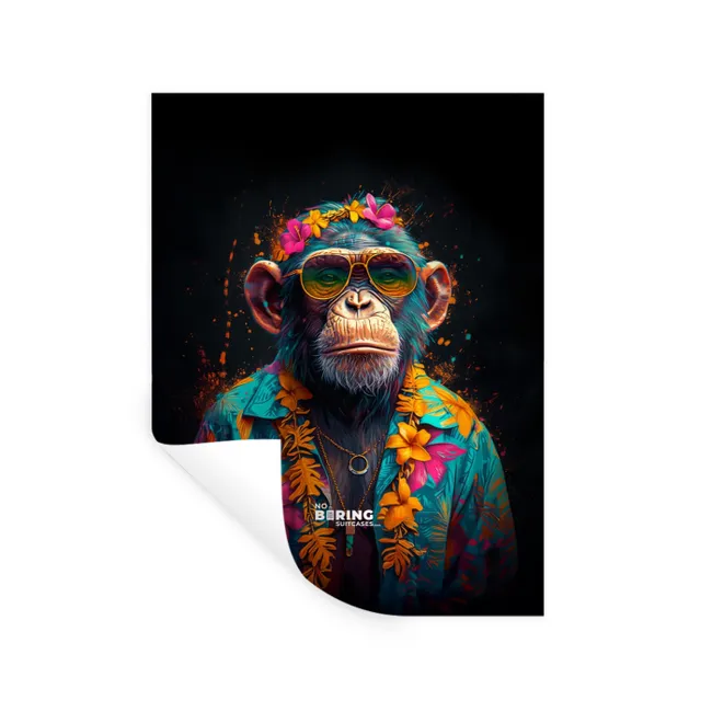 Wall Sticker - Chimpanzee with Hawaii blouse
