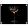 Cocktail - Zwart - Spetters - Glas tuinposter los doek klein -3d
