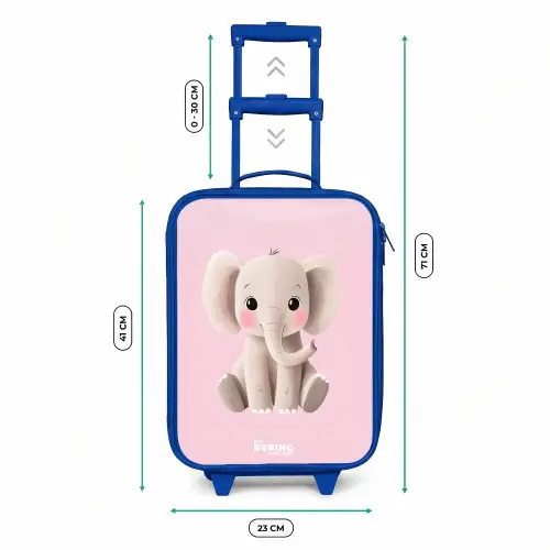 Olifant - Baby - Blosjes - Illustratie Kinderkoffer - Blauw klein -productfoto_formaten