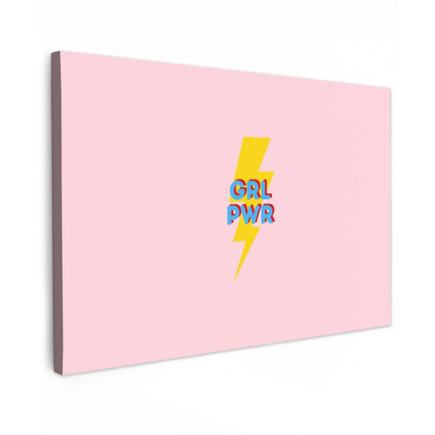 Grl pwr - Bliksem - Roze canvas 2cm klein -z3d
