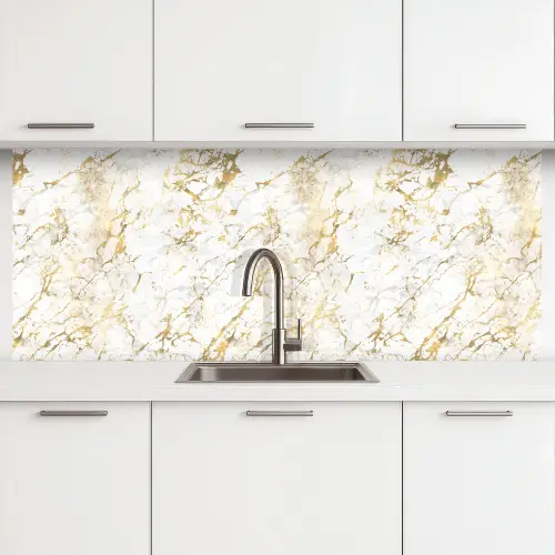 Goudspatten - Wit - Marmer keuken achterwand 2 middel 871 -3d
