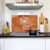 Bloem - Minimalistisch - Wit Inductie beschemer met haakjes klein -sfeer2
