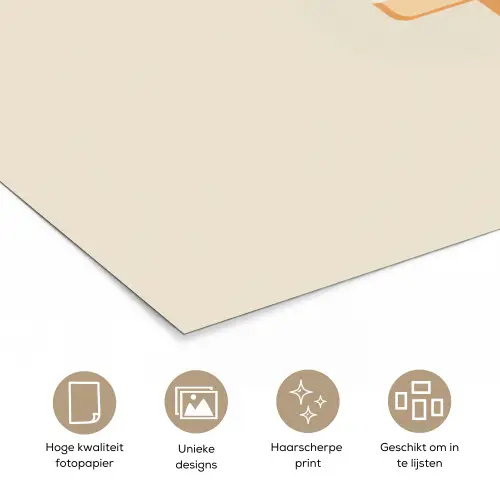 Oranje - Stokje - Waterijsje poster papier klein -closeup_NL