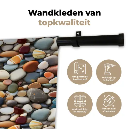 Kleuren - Strepen - Kiezels Wandkleed katoen klein 269 -sfeer2