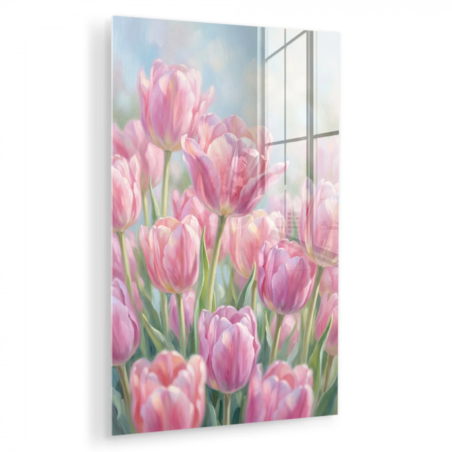 Tulpen - Veld - Lente - Roze plexiglas 5mm klein -zzzproduct_nieuw