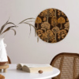 Bomen - Patroon - Bruin Wandcirkel kunststof plaat 5mm dik klein 188 -sfeer4