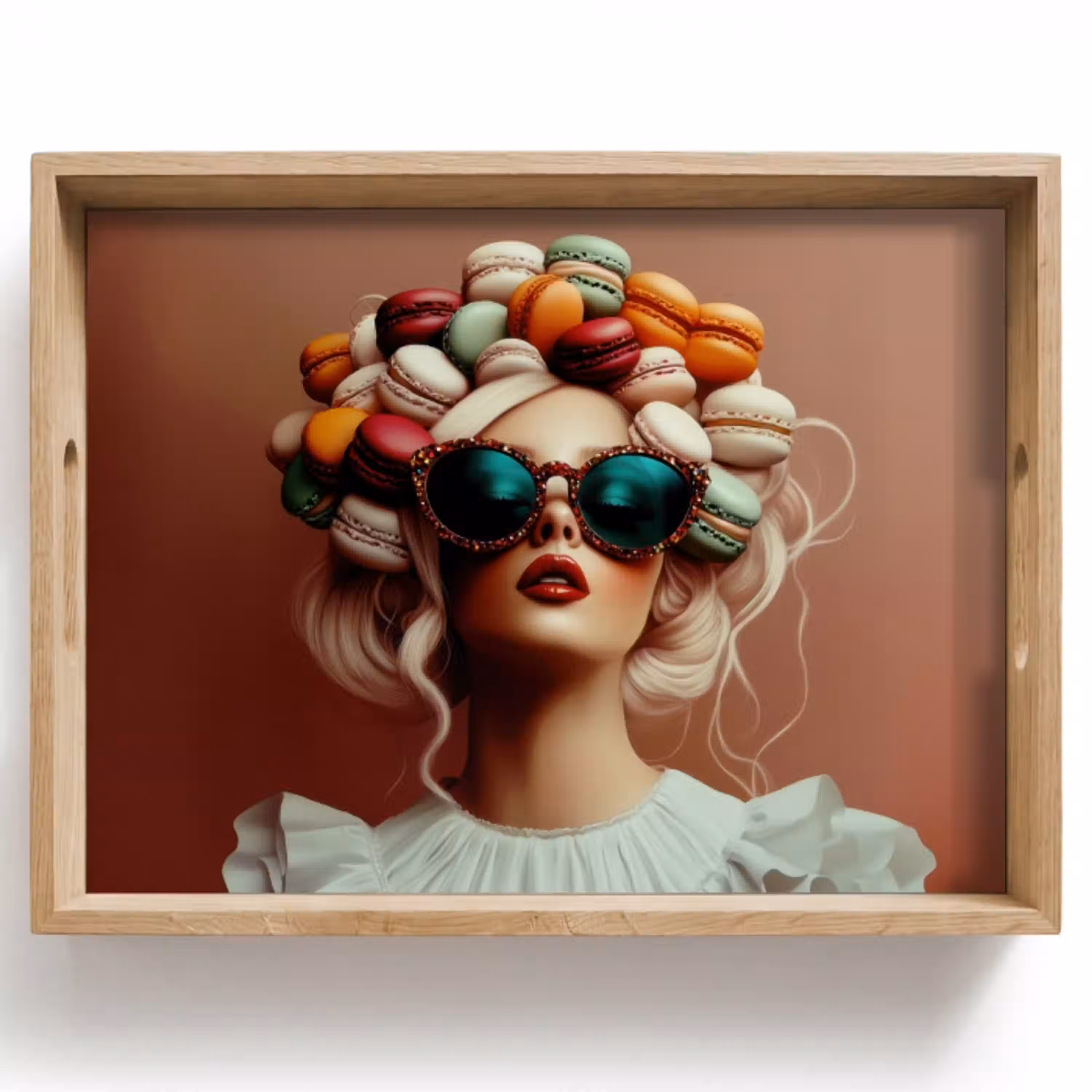 Vrouw - Macarons - Bril Dienblad Rechthoek middel -z3d_shopping