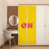 Geel - Roze - Oh - 3D deurposter klein -sfeer3