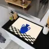 Vaas - Blauw - Geblokt - Modern Inductie beschemer met haakjes klein -sfeer1