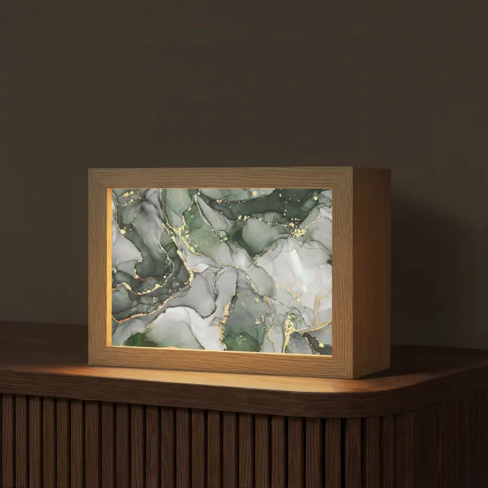 Luxe - Marmer - Groen Light Box met kabel (Tafellamp) klein -z3d_website