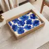 Bloemen - Blauw -Patroon - Wit Dienblad Rechthoek middel -sfeer1