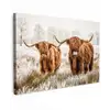 Schotse hooglander - Koe - Natuur - Winter canvas 2cm klein -z3d