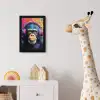 Graffiti - Chimpanzee - Street art - Koptelefoon - Aap fotolijst zwart zonder passe partout klein -usfeer4_kinderkamer