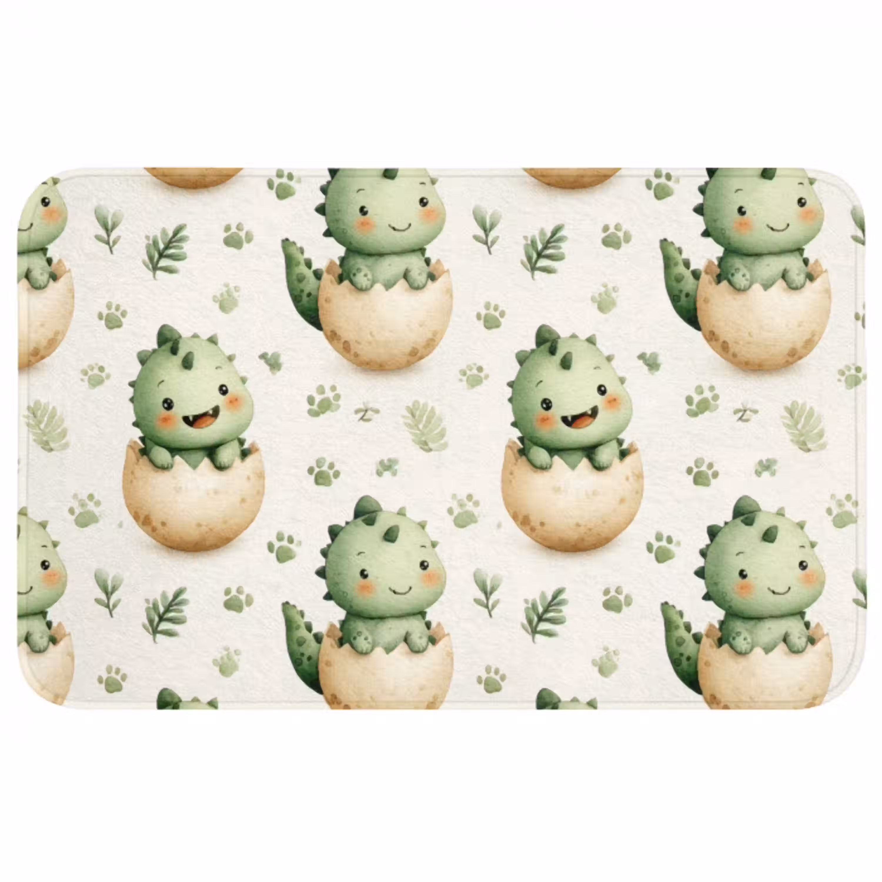 Dino - Eieren - Groen Badmat middel 997 -3d