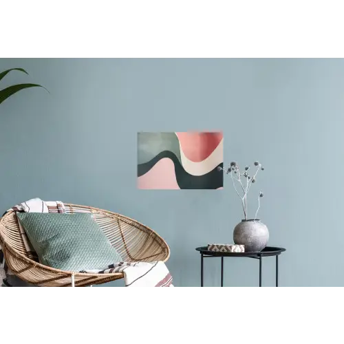 Abstract - Golven - Sierlijk - Roze Muursticker klein -plant