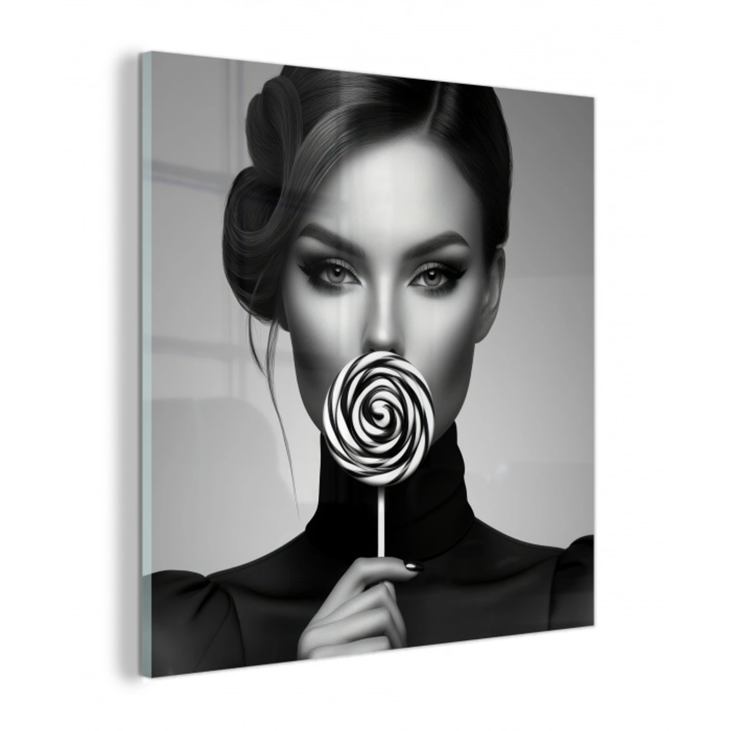 Vrouw - Lolly - Zwart plexiglas 5mm klein -z3d