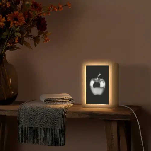 Appel - Metallic - Symmetrisch Light Box met kabel (Tafellamp) klein -sfeer4