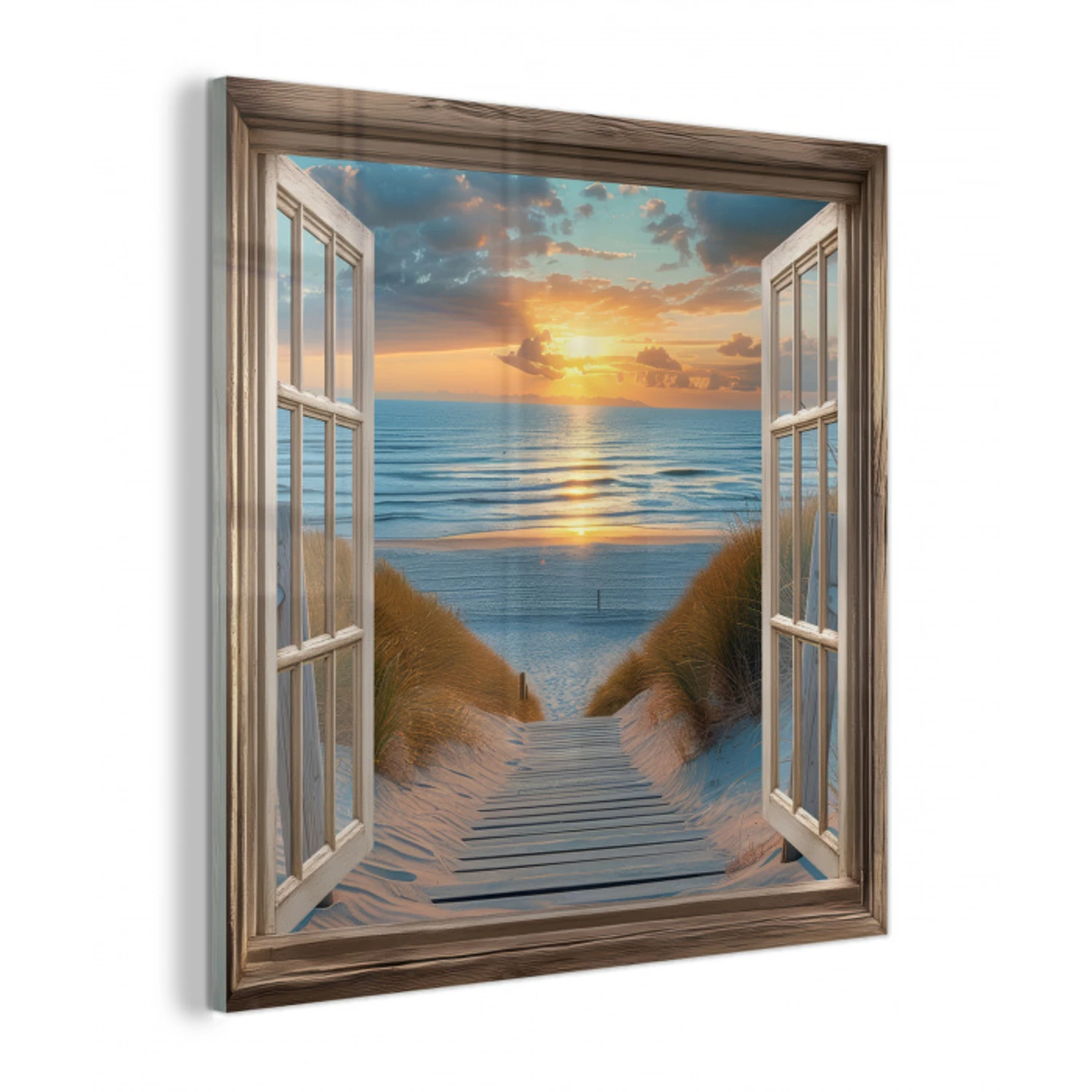 Doorkijk - Strand - Pad - Zonsondergang plexiglas 5mm klein -z3d