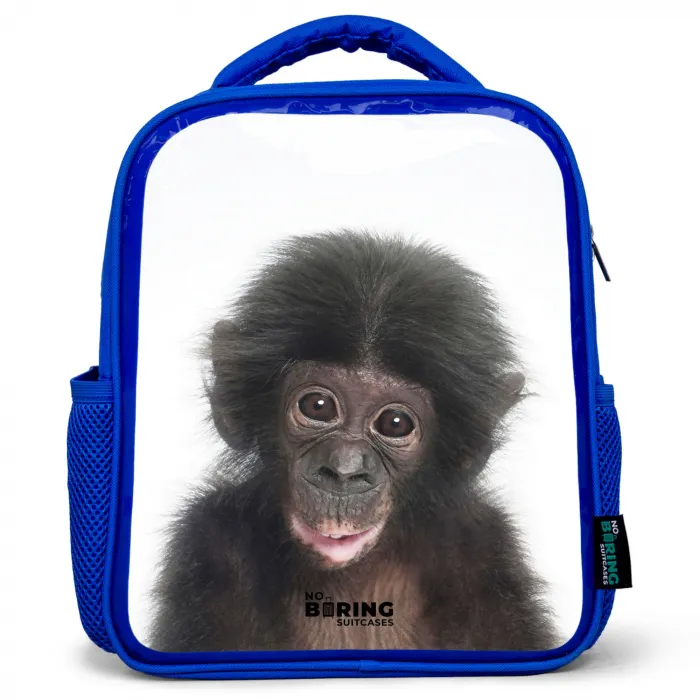 Charlie Chimp Kinderrugzak - Blauw middel -3d