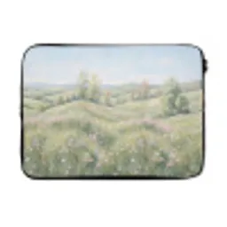 Bloemen veld - Bloemen - Groen laptophoes neopreen klein -3d