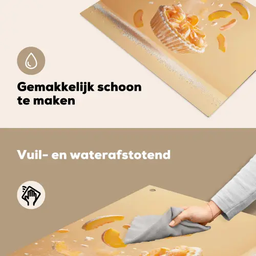 Peach - Eten - Taart - Oranje Inductie beschemer met haakjes klein -ky-schoon-nl