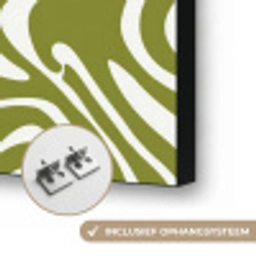 Lijnpatroon - Groen - Organisch Textielframe zwart klein 947 -USP_ophangsysteemNL