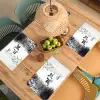 Eenden - Waterlelies - Riet - Zwart Placemat vinyl groot -zzsfeer5_Kitchenyeah-website