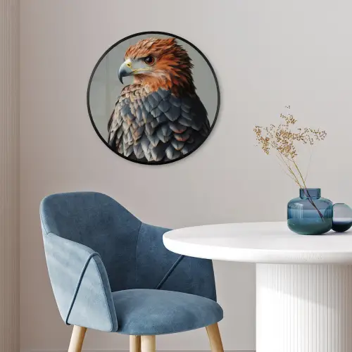 Vogel - Realistisch - Veren - Bruin Fotolijst rond zonder passe partout klein -sfeer2