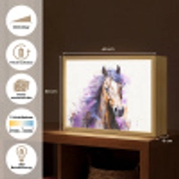 Paard - Dieren - Meiden - Paars - Bruin Light Box met batterij (Wandlamp) middel -USP_websiteoverzichtDE